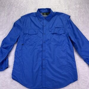 Stillwater Supply‎ Co Men's M Blue Long Sleeve Fishing Shirt Vented Lightweight